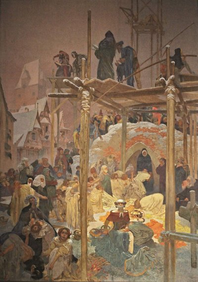 Jan Milic z Kromerize Sykli Slaavien eepos tekijältä Alphonse Mucha