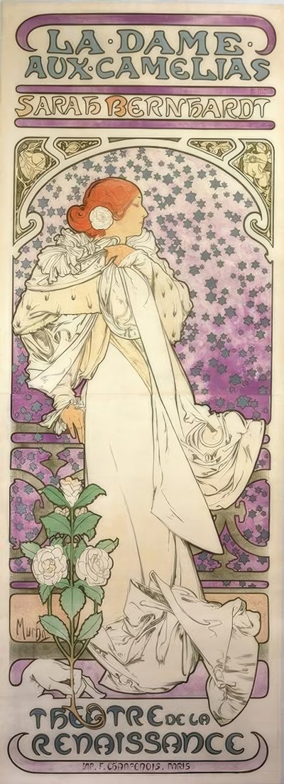 La Dame aux Camelias / Renaissance Theatre tekijältä Alphonse Mucha