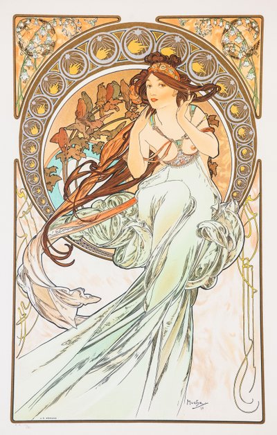 La Musica sarjasta The Arts, 1898. tekijältä Alphonse Mucha