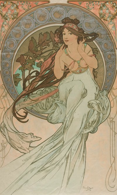 Musiikkia Taiteista, 1898 tekijältä Alphonse Mucha