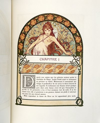 Sivu Ilseen prinsessa de Tripolista, 1897 tekijältä Alphonse Mucha
