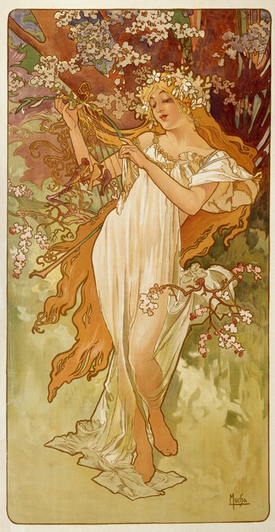 kevät, 1896. tekijältä Alphonse Mucha