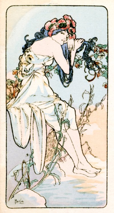 "Kesä", 1900 tekijältä Alphonse Mucha