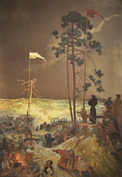 Kokous Na Krizkach Sykli Slaavien eepos tekijältä Alphonse Mucha