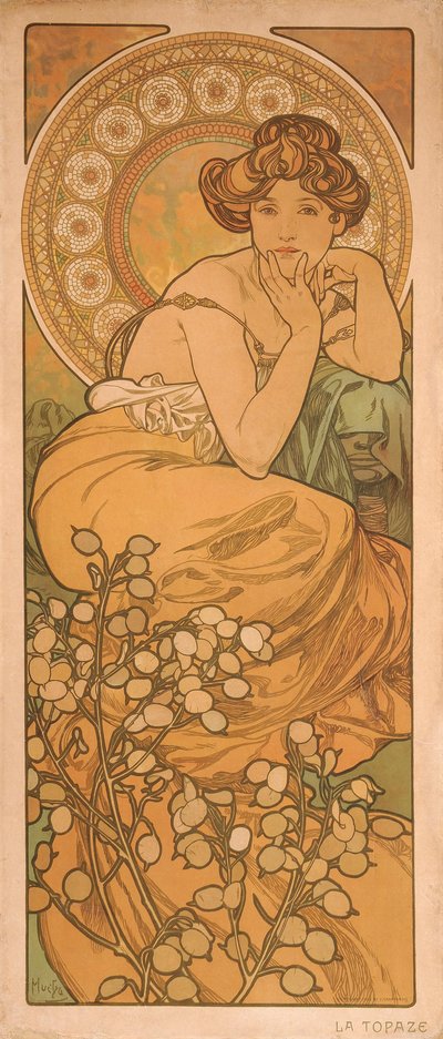 Topaasi sarjasta Jalokivet tekijältä Alphonse Mucha