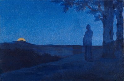 Kristuksen yksinäisyys par Osbert, Alphonse (1857-1939). Öljy puulle, koko: 37,5x56 tekijältä Alphonse Osbert