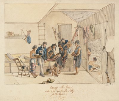 Vierailu Timorsaarten Rajassa (kynä, muste ja akvarelli paperille) tekijältä Alphonse Pellion