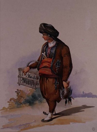 Ankkamyyjä, n. 1855 tekijältä Amadeo Preziosi