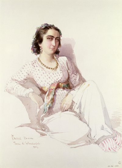 Hadice Hanim - nainen Istanbulista, 1852 tekijältä Amadeo Preziosi
