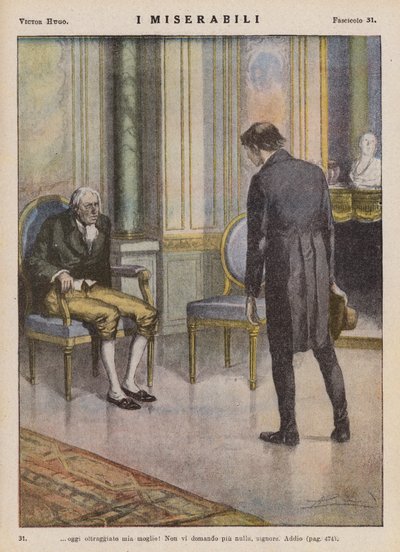 Kuvitus Victor Hugon kirjaan Les Miserables (värilitro). tekijältä Ambrogio Lombardi