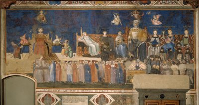 Hyvän hallituksen allegoria Freskojen kierto Hyvän ja huonon hallituksen allegoria, 1338-1339 tekijältä Ambrogio Lorenzetti