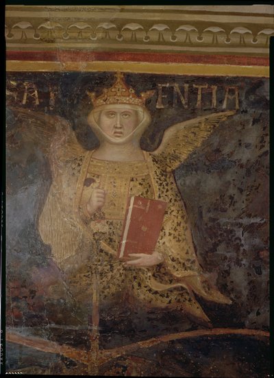 Allegoria hyvästä hallituksesta, viisauden yksityiskohta, 1338-40. tekijältä Ambrogio Lorenzetti