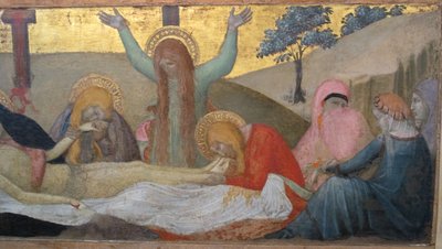 Ambrogio lorenzetti, madonna lapsen ja pyhimysten m. maddalena ja marta kanssa, suru, 03 tekijältä Ambrogio Lorenzetti