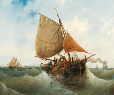 Kalastus rannikolla tekijältä Ambroise Louis Garneray
