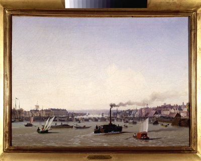 Le port de Rouen, kirjoittanut Louis Garneray, sd. noin 1820, Öljy kankaalle, H. 0,330; L. 0,460. CCIP Coll. tekijältä Ambroise Louis Garneray