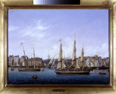 Le port du Havre, kirjoittanut Louis Garneray, sd. noin 1820, öljy kankaalle, H. 0,330; L. 0,460. CCIP Coll. tekijältä Ambroise Louis Garneray