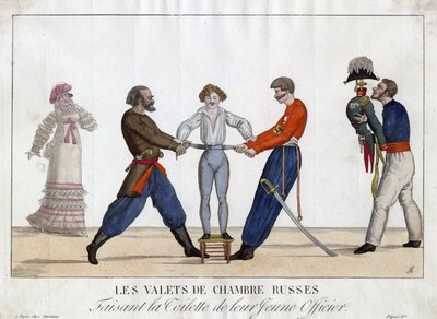 Nuoren venäläisen upseerin wc - Garneray, Ambroise Louis (1783-1857) - n. 1815 - Etsaus, akvarelli - 24x32,6 - Yksityiskokoelma tekijältä Ambroise Louis Garneray