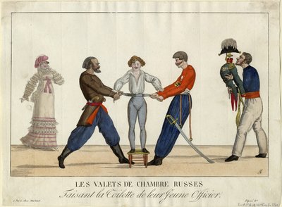 Nuoren venäläisen upseerin wc, n. 1815 tekijältä Ambroise Louis Garneray