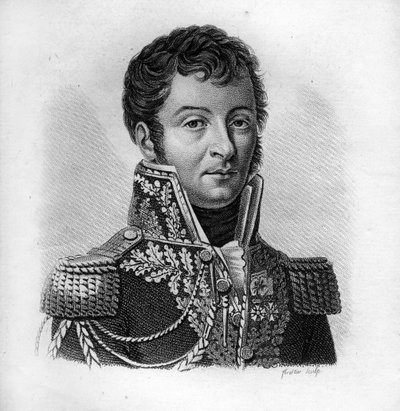 Auguste Julien Bigarré 1775-1838 - "" Ranskalaisten kenraalien muotokuvia ranskalaisten voittojen ja valloitusten jälkeen". Kaiverrus Ambroise Tardieu 1818. Stella Collection. tekijältä Ambroise Tardieu