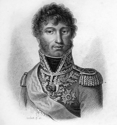 Joachim Murat (1767 - 1815), Ranskan marsalkka, Napolin kuningas julkaisussa ”Muotokuvia ranskalaisista kenraaleista ranskalaisten voittojen ja valloitusten jälkeen”” Kaiverrus: Ambroise Tardieu 1818. Stella Collection. tekijältä Ambroise Tardieu