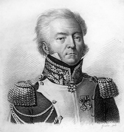 Louis Lepic Divisionin kenraali (1765-1847) - "" Ranskalaisten kenraalien muotokuvia ranskalaisten voittojen ja valloitusten jälkeen". Kaiverrus Ambroise Tardieu 1818. Stella Collection. tekijältä Ambroise Tardieu