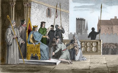 Ludvig X (1289-1316) ilkikurinen vapauttaa maaorjat - Ludvig X dit "" Le Hutin" (1289-1316), Kapetian dynastia, joka tunnetaan vapauttaneen kaikki valtakuntansa maaorjat, jotka hän pakotti lunastamaan heidän vapautensa - Kaiverrus vuodelta 1825 kirjassa "H tekijältä Ambroise Tardieu