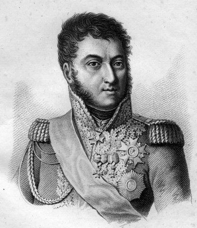 Marsalkka Suchet. Louis Gabriel (Louis-Gabriel) Suchet (1770-1826), Ranskan Albufera Maréchalin herttua. teoksessa ”Muotokuvia ranskalaisista kenraaleista ranskalaisten voittojen ja valloitusten jälkeen”. Kaiverrus Ambroise Tardieu 1818. Stella Collection. tekijältä Ambroise Tardieu