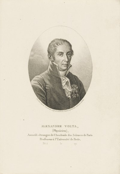 Alessandro Voltan muotokuva 1745-1827, noin 1820. tekijältä Ambroise Tardieu