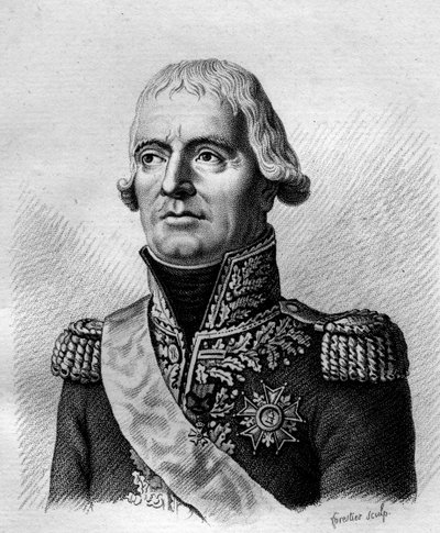 Jean Mathieu Philibertin, kreivi Serurierin (1742-1819) muotokuva - teoksessa "Ranskalaisten kenraalien muotokuvia ranskalaisten voittojen ja valloitusten jälkeen". Ambroise Tardieun hauta 1818. Stella Collection. tekijältä Ambroise Tardieu