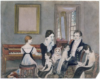 Schuyler-perhe, 1824 (wc paperilla) tekijältä Ambrose Andrews
