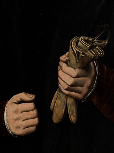 Yksityiskohta Otho Stochovenin muotokuvasta (öljy paneelissa) tekijältä Ambrosius Benson