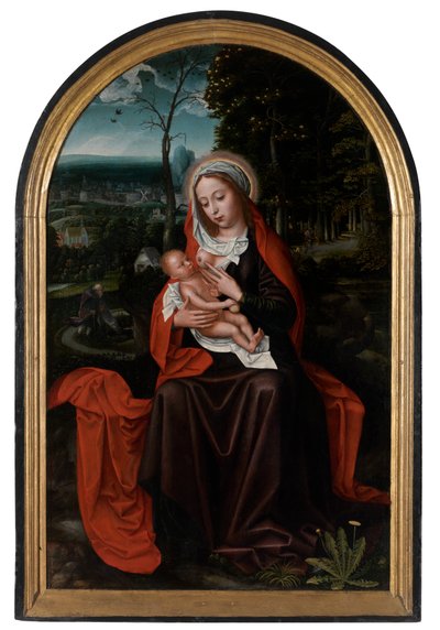 The Rest on the Flight to Egypt (öljy paneelissa) tekijältä Ambrosius Benson