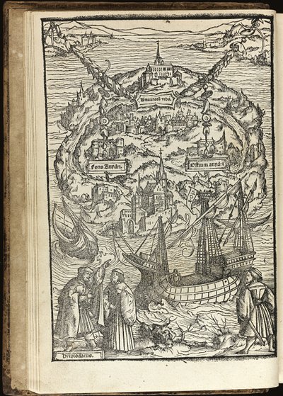 Thomas Moren utopia, 1518 tekijältä Ambrosius Holbein
