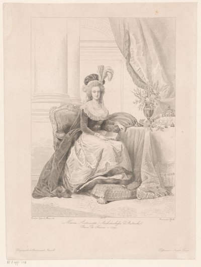 Muotokuva Ranskan kuningattaresta Marie Antoinettesta tekijältä Amédée Félix Barthélemy Geille