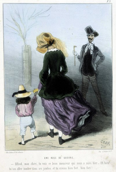 Sodan juoni - Chamin "" Madeleines" -kirjassa, v.1870-1880 tekijältä Amédée de Noé