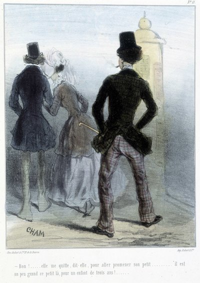 Karikatyyri - Chamin "" Madeleines" -kirjassa, v.1870-1880 tekijältä Amédée de Noé
