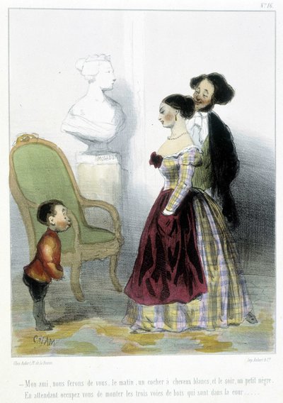 Karikatyyri - Chamin "" Madeleines" -kirjassa, v.1870-1880 tekijältä Amédée de Noé