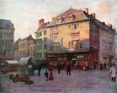 Quai de la Goffen vanha talo, Liege (värilitro) tekijältä Amedee (after) Forestier