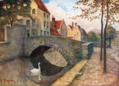 Quai des Marbriers, Brugge (värilitro). tekijältä Amedee (after) Forestier