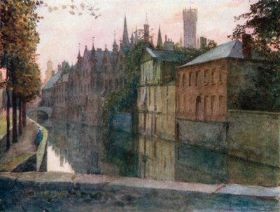 Näkymä Palais du Franciin, Brugge (värilitro) tekijältä Amedee (after) Forestier
