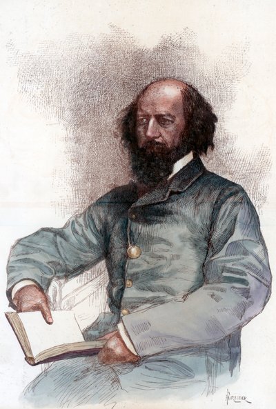 Alfred Lord Tennyson 1809-1892, englantilainen runoilija, 1884. tekijältä Amedee Forestier