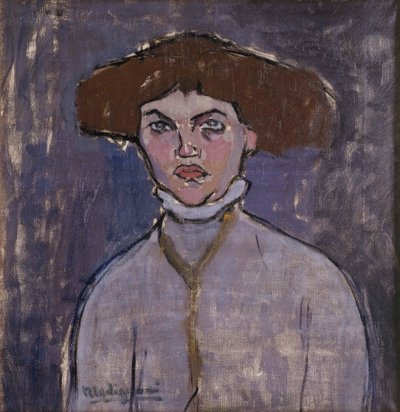 Nuoren naisen rintakuva, 1908. tekijältä Amedeo Modigliani