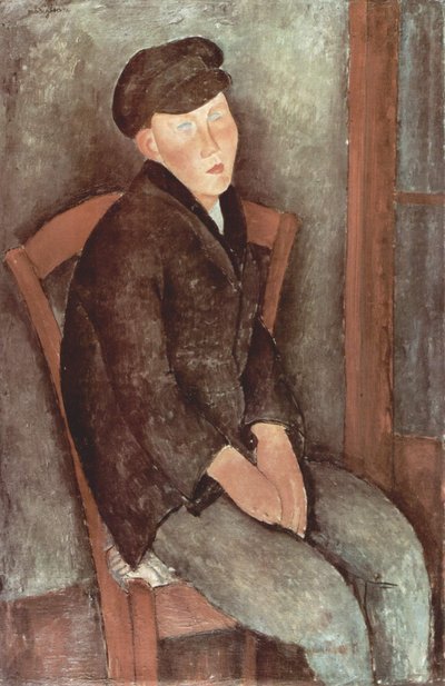Saksa: Istuva poika hattu päässä tekijältä Amedeo Modigliani