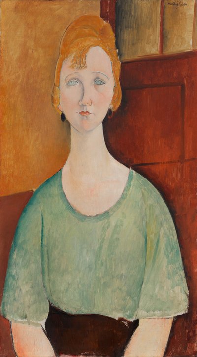 Tyttö vihreässä puserossa tekijältä Amedeo Modigliani