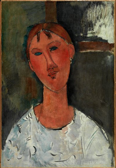 Tyttö valkoisessa puserossa, n. 1915 (öljy kankaalle) tekijältä Amedeo Modigliani