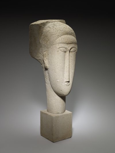 Pää, 1911-12 (kalkkikivi) tekijältä Amedeo Modigliani