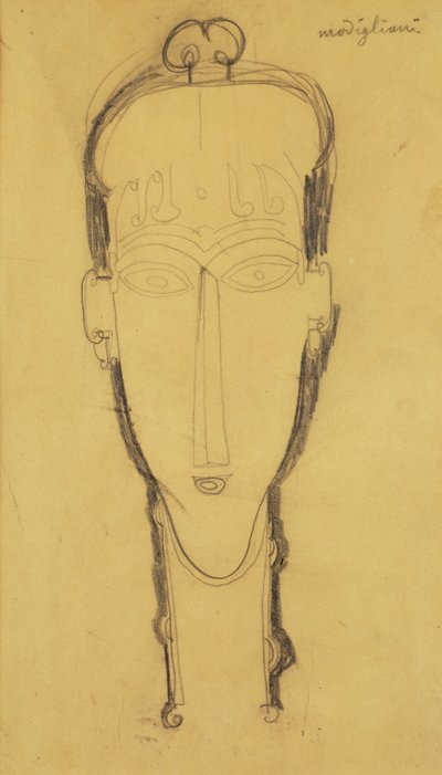 Karyatidin johtaja pääpuvussa, 1911 tekijältä Amedeo Modigliani