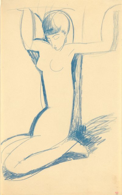 Polvistuva sininen karyatidi (Anna Akmatova tekijältä Amedeo Modigliani