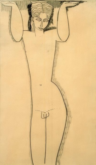 Nackter Junger Mann (Atlas) tekijältä Amedeo Modigliani