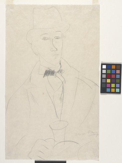 Taiteilijan muotokuva, Othon Friesz (kynä valkoisella paperilla) tekijältä Amedeo Modigliani